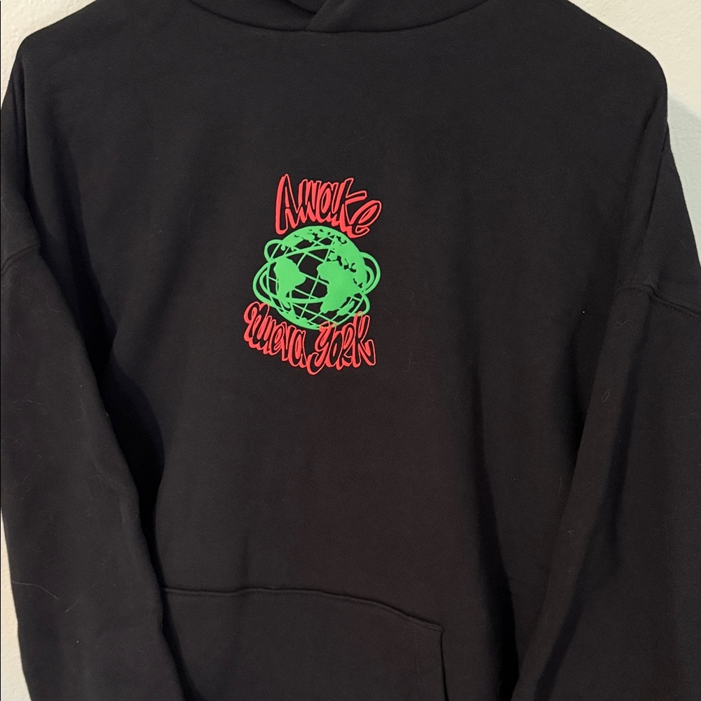Awake NY Black Sweatshirt with Green and Red Logo